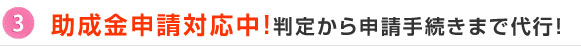 3.助成金申請対応中！判定から申請手続きまで代行！